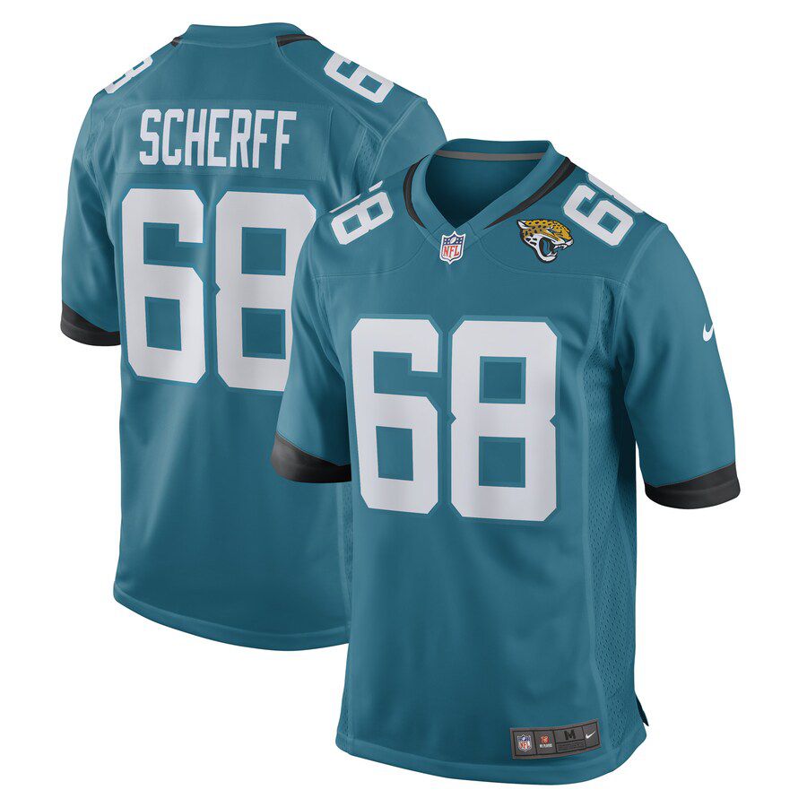 Men Jacksonville Jaguars #68 Brandon Scherff Nike Teal Game Player NFL Jersey